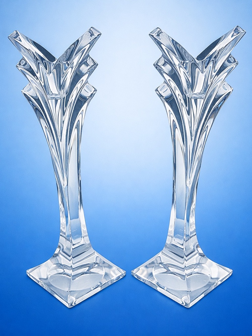 Vintage 80s Lead Crystal Mikasa Candlesticks - Picture 5 of 5